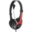 esperanza eh158r stereo headphones with microphone rooster red photo