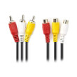 nedis cvgp24305bk30 composite video cable 3x rca male 3x rca female 3m black photo