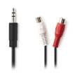 nedis cagp22250bk02 stereo audio cable 35mm male 2x rca female 02m black photo
