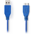nedis ccgp61500bu05 usb 30 cable a male micro b male 05m blue photo