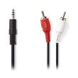 nedis cagt22200bk15 stereo audio cable 35mm male 2x rca male 15m black photo
