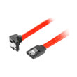 lanberg sata data ii 3gb s f f cable metal clips angled red 50cm photo