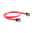 lanberg sata data ii 3gb s f f cable metal clips red 70cm photo