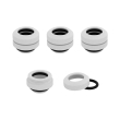 CORSAIR HYDRO X FITTING HARD XF STRAIGHT GLOSSY WHITE 4-PACK (12MM OD COMPRESSION)