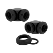 CORSAIR HYDRO X FITTING HARD XF 90 ANGLED BLACK 2-PACK (12MM OD COMPRESSION)