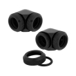 CORSAIR HYDRO X FITTING HARD XF 90 ANGLED BLACK 2-PACK (14MM OD COMPRESSION)