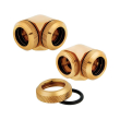 CORSAIR HYDRO X FITTING HARD XF 90 ANGLED GOLD 2-PACK (14MM OD COMPRESSION)