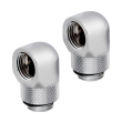 CORSAIR HYDRO X FITTING ADAPTER XF 90 ANGLED ROTARY CHROME 2-PACK