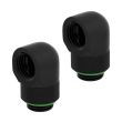 CORSAIR HYDRO X FITTING ADAPTER XF 90 ANGLED ROTARY BLACK 2-PACK