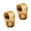 CORSAIR HYDRO X FITTING ADAPTER XF 90 ANGLED ROTARY GOLD 2-PACK