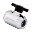 CORSAIR HYDRO X FITTING ADAPTER XF SHUT-OFF BALL VALVE CHROME