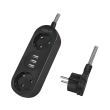 logilink lps262u socket outlet 2 way 3x usb a 15m black photo