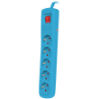 natec nsp 1716 bercy 400 5x french outlets surge protector blue 15m photo