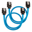 corsair diy cable premium sleeved sata data cable set straight connectors blue 30cm photo