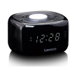 lenco cr 12bk clock radio with night light black photo