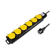 logilink lps256 socket outlet 6 way switch 6x cee 7 3 outdoor 15 m black yellow photo