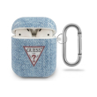 guess case denim triangle for apple airpods gen 1 apple airpods gen 2 light blue guaca2tpujullb photo