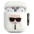 karl lagerfeld cover karl head for apple airpods gen 1 apple airpods gen 2 white klaccsilkhwh photo