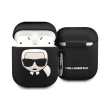 karl lagerfeld silicone case for apple airpods gen 1 gen 2 black klaccsilkhbk photo