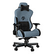 anda seat gaming chair t pro ii light blue black fabric with alcantara stripes photo