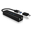 raidsonic icy box ib hub1419 lan 4 port hub with usb 30 type a type c interface and gigabit lan photo