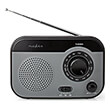 nedis rdfm1340gy fm am radio 18 w carrying handle grey black photo