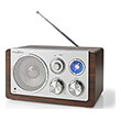 nedis rdfm5110bn fm radio table design 15w brown silver photo