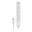 SAVIO LZ-11 SURGE PROTECTOR 4 SOCKETS WITH USB-A: QC3.0 AND USB-C PD 18W 1.5M