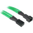 bitfenix 3 pin extension 30cm sleeved green black photo bitfenix 3 pin extension 30cm sleeved green black photo