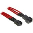 bitfenix 3 pin extension 30cm sleeved red black photo bitfenix 3 pin extension 30cm sleeved red black photo