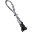 bitfenix 3 pin extension 30cm sleeved silver black photo bitfenix 3 pin extension 30cm sleeved silver black photo