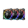 thermaltake riing 12 led rgb radiator fan sync edition 120mm 3 fan pack photo