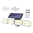 solar wall lamp with adjustment and remote 8 led cob 800lm pir ip65 4800mah photo