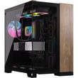 case corsair 6500x dual chamber tempered glass midi tower micro atx black walnut wood photo