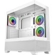 case cooler master elite 690 tempered glass atx white 3x120mm argb fans wood white photo