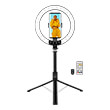 logilink aa0156 led ring fill light selfie stick with tripod 25cm black photo