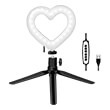 logilink aa0155 led ring fill light selfie stick with tripod heart shape photo