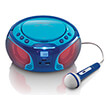 lenco scd 650 portable fm radio with cd mp3 usb microphone blue photo