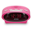 lenco icr 210 fm clock radio pink photo