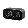 akai abts s2 dual alarm clock and bluetooth speaker 6w with radio aux in and usb for charging blac photo