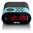 lenco cr 07 clock radio with pll fm and led display blue photo