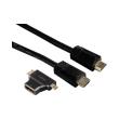 HAMA 122227 HIGH SPEED HDMI CABLE 1.5M + 2 HDMI ADAPTERS BLACK