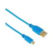 hama 135701 flexi slim micro usb cable gold plated twist proof 075m blue photo