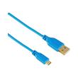 hama 135701 flexi slim micro usb cable gold plated twist proof 075m blue photo