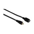 hama 54557 micro usb 20 extension cable gold plated shielded 075m black photo