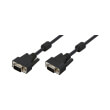 logilink cv0016 vga cable 2x 15 pin male double shielded with 2x ferrit core 10m black photo