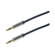 logilink ca10030 audio cable 2x 35mm male stereo gold plated 03m dark blue photo