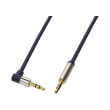 logilink ca11050 audio cable 2x 35mm male one side 90 angeled gold plated 05m dark blue photo