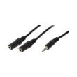 logilink ca1046 audio extension cable 1x 35mm male to 2x 35mm female 02m black photo