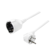 logilink lps101 power extension cord 90 angeled schuko plug to schuko jack 3m white photo